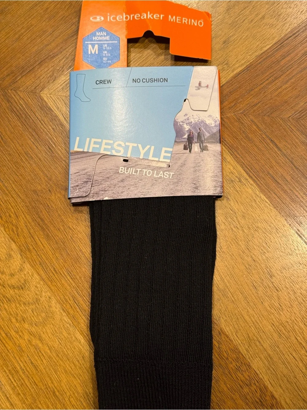 Icebreaker Black Crew Socks — Men's Merino Lifestyle NEW